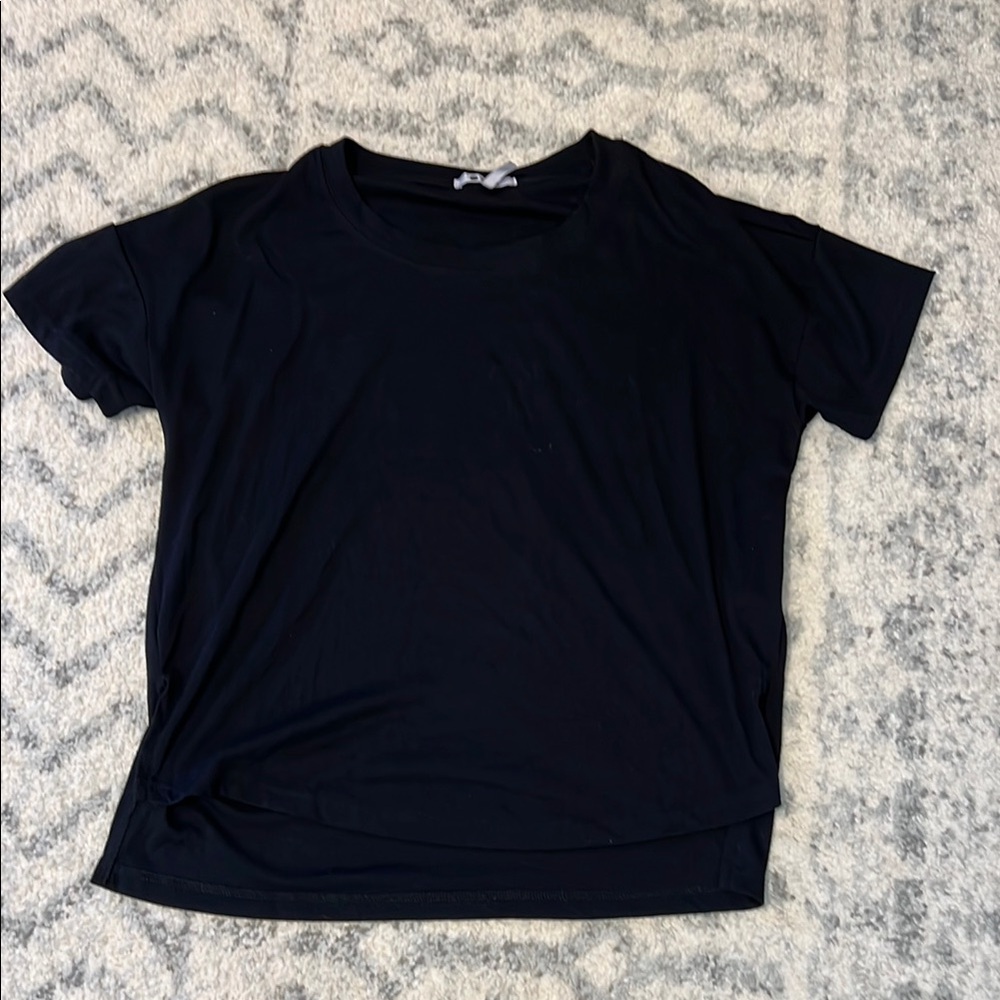 Three Dots Black Short Sleeve Tee